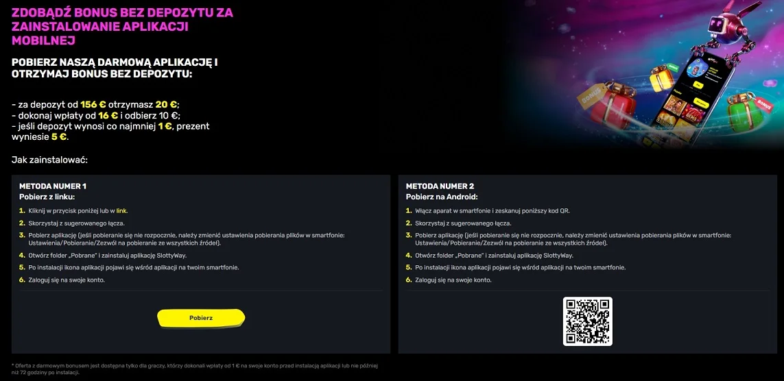 Mobilna aplikacja kasyno Slottyway